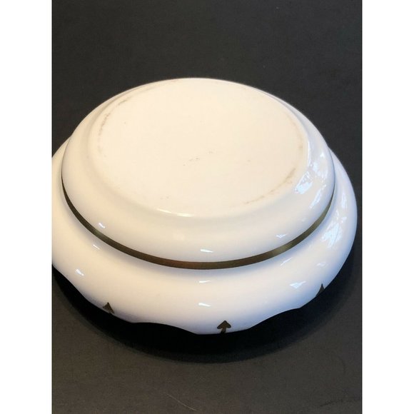 Bohemian Czech Cased White Ashtray Over Amber Hand Painted Gold Encrusted Rare - Picture 3 of 6